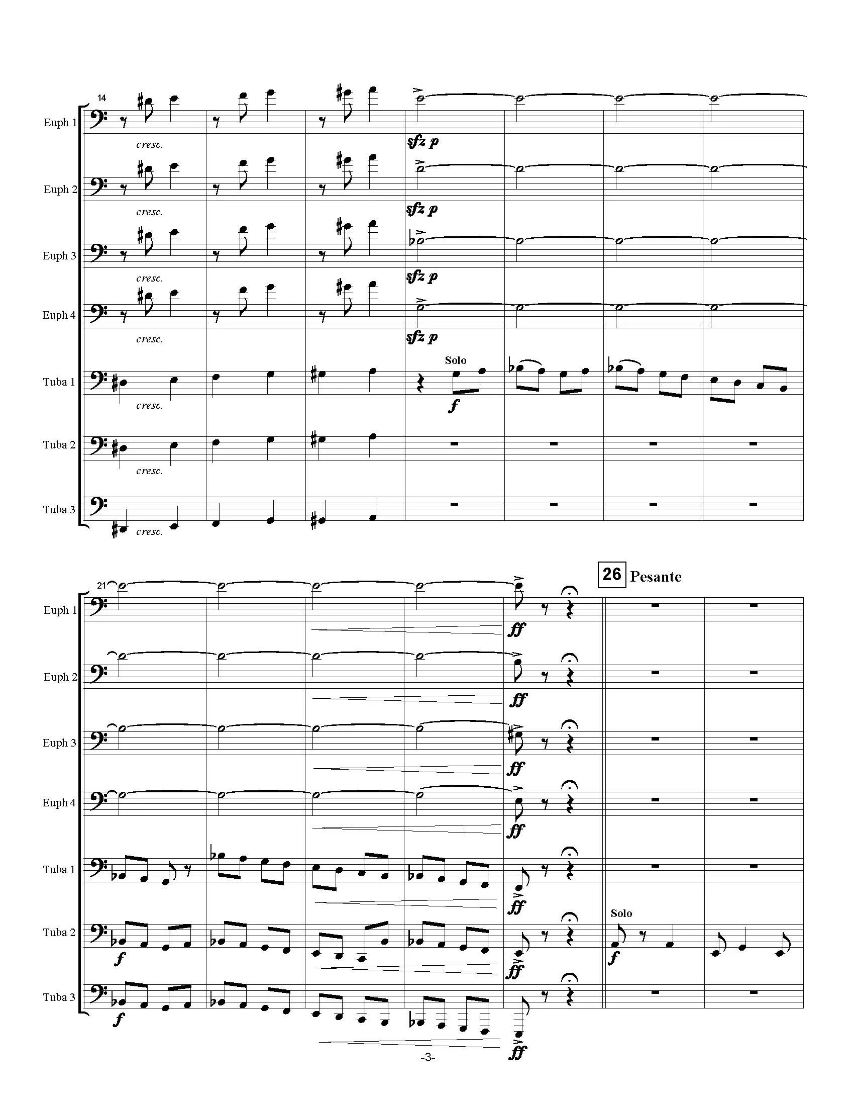 Gliere, Rheinhold - Russian Sailors Dance for Tuba Euphonium Ensemble - Image 3