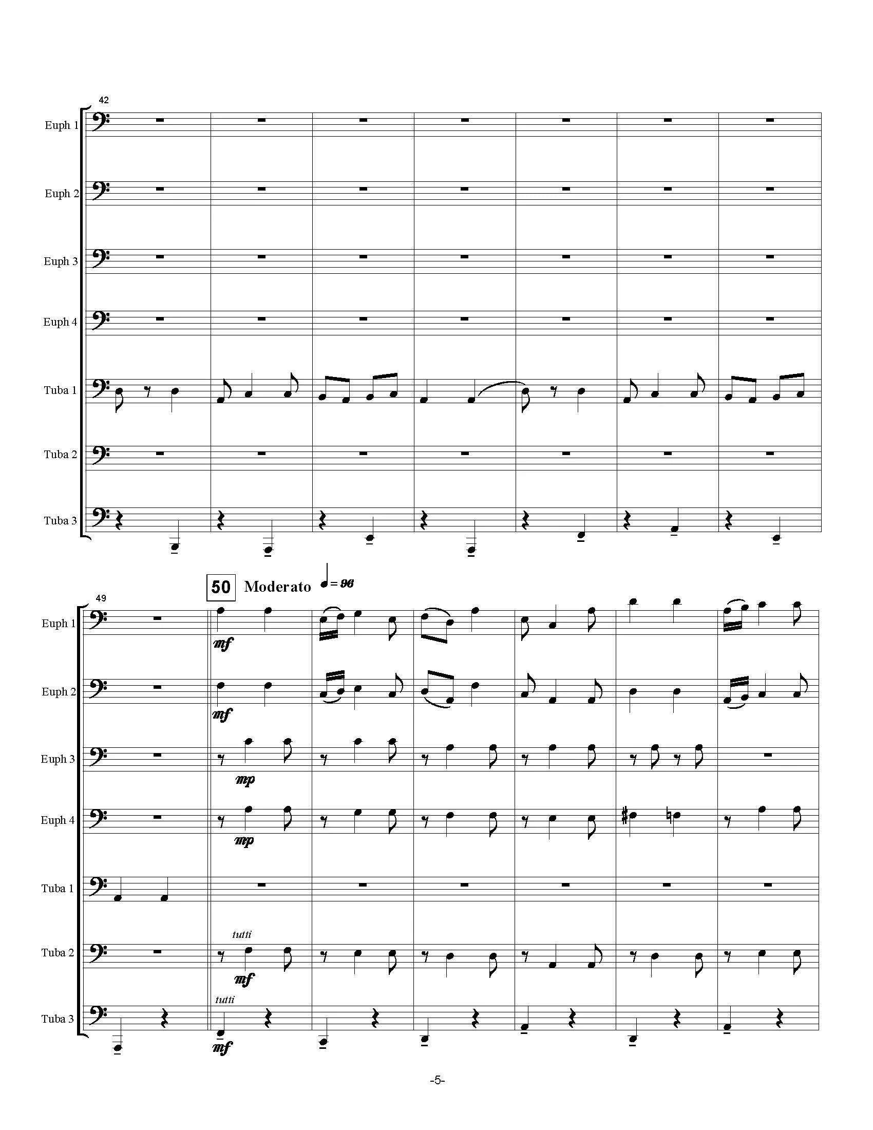 Gliere, Rheinhold - Russian Sailors Dance for Tuba Euphonium Ensemble - Image 5